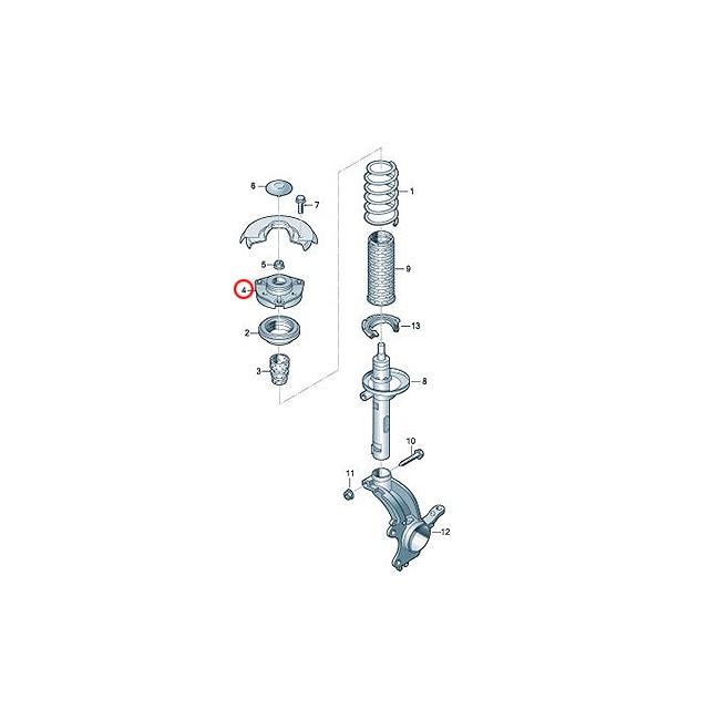 フォルクスワーゲン アッパーマウント フロント 左右共通(1個