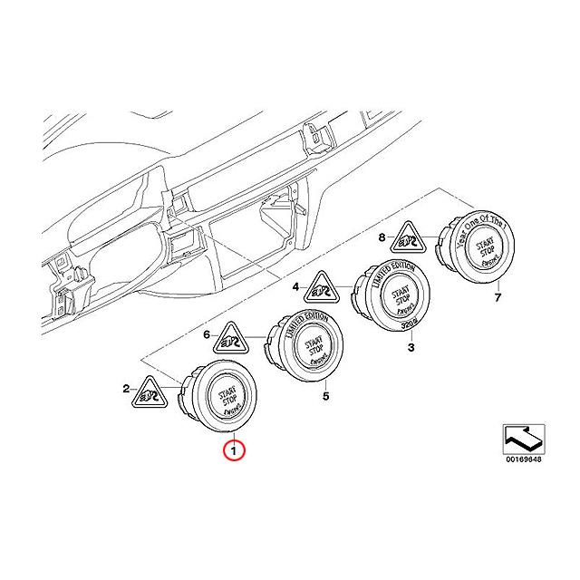 純正　エンジン　スタータープッシュスイッチ　BMW　X1(E84)　E92　E91　E90　Z4(E89)
