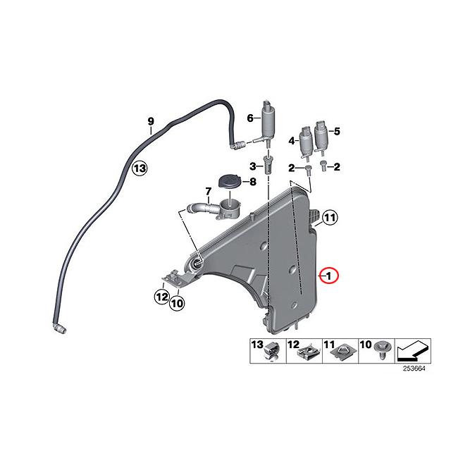 BMW 純正品 ウォッシャータンク BMW F22 F30 F32 F33 F34 F80 F82