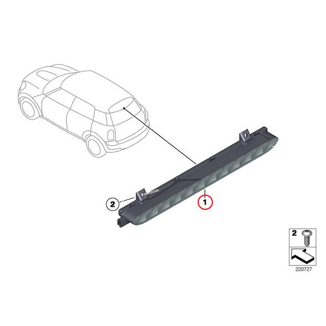 r56 ミニクーパー　ハイマウント MINI（ミニ） 純正品 ハイマウント ストップランプ R56 R60