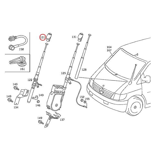Mercedes-Benz（メルセデス・ベンツ） 純正品 アンテナガスケット V