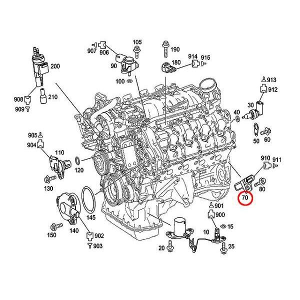 クランク角センサー　メルセデスベンツ ML/GLクラス W164　ML350 ML500 ML550 ML63AMG　X164 GL500 GL550　M272 OM642 V6エンジン M156 M273 V8エンジン｜centpiashop｜02
