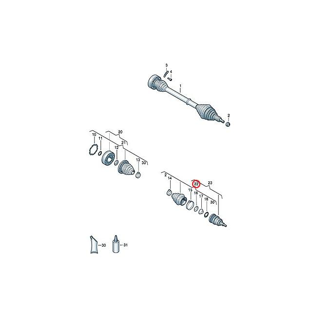 フォルクスワーゲン（Volkswagen） ドライブシャフト ブーツ