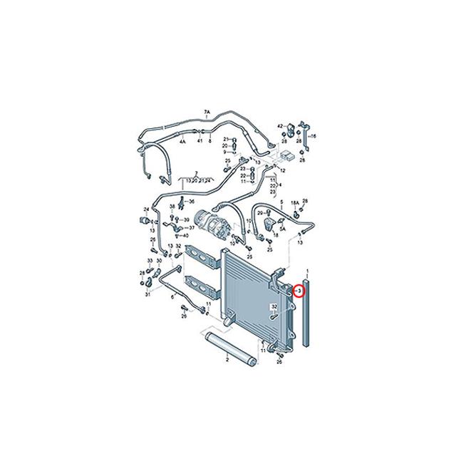 エアコンコンデンサー フォルクスワーゲン ポロ(6N) ルポ(6X 6E 