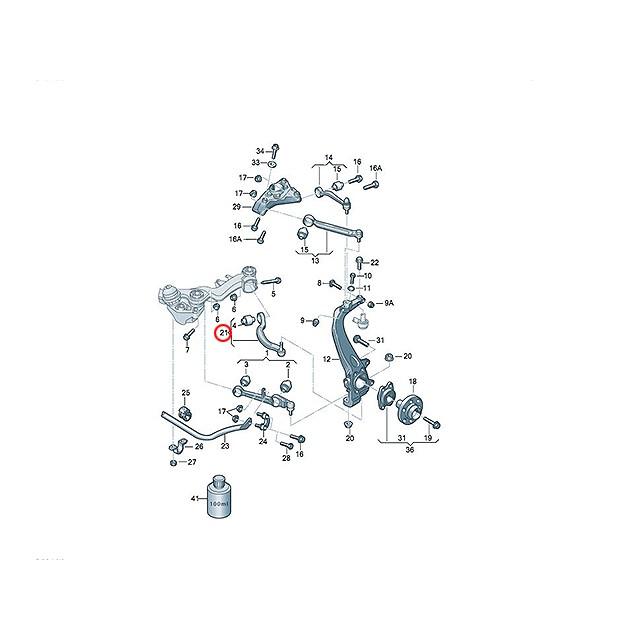 ストラットアーム フロント 左側(後ろ)　アウディ A4/RS4　8EALT 8EAMBF 8EASNF 8EAUKF 8EBDV 8EBFB 8EBGBF 8EBWEF 8EBNSF 8HBDV 