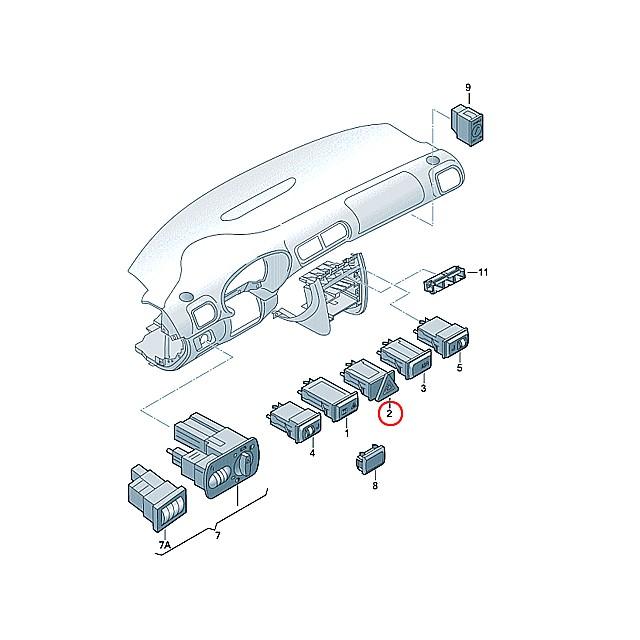 ハザードスイッチ アウディ A3/S3(01y) 8LAGN 8LAGU 8LAMKF 8LAPG 8LAQAF 8LAUQ 8LBAMF
