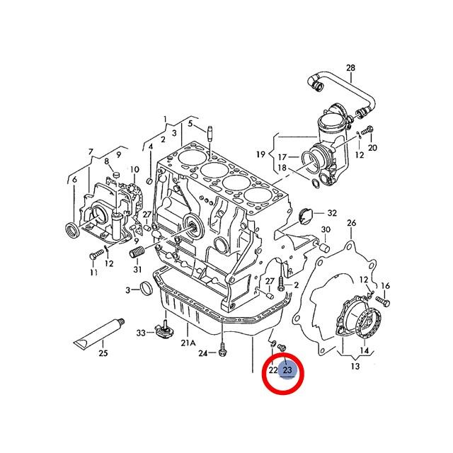 フォルクスワーゲン（Volkswagen） エンジンオイルパン ドレンボルト