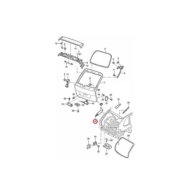 PORSCHE（ポルシェ） リアゲートダンパー 左右共通 1本 カイエン 955