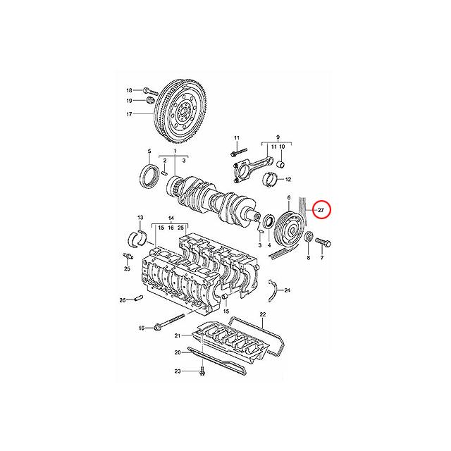 PORSCHE（ポルシェ） ファンベルト Vベルト ボクスター 986 2.5 2.7 S3