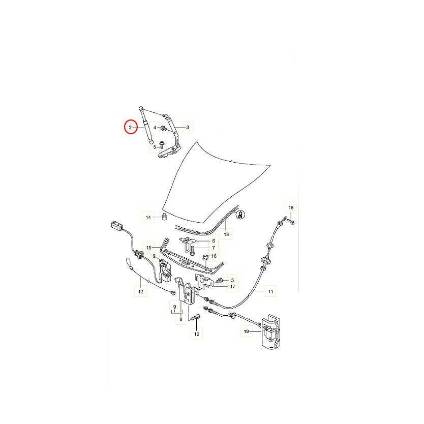 ボンネットダンパー 左右共通(片側)　ポルシェ ボクスター　986　BOXSTER｜centpiashop｜02