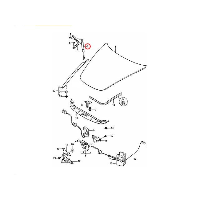 PORSCHE（ポルシェ） ボンネットダンパー 左右共通(1本) 911(997