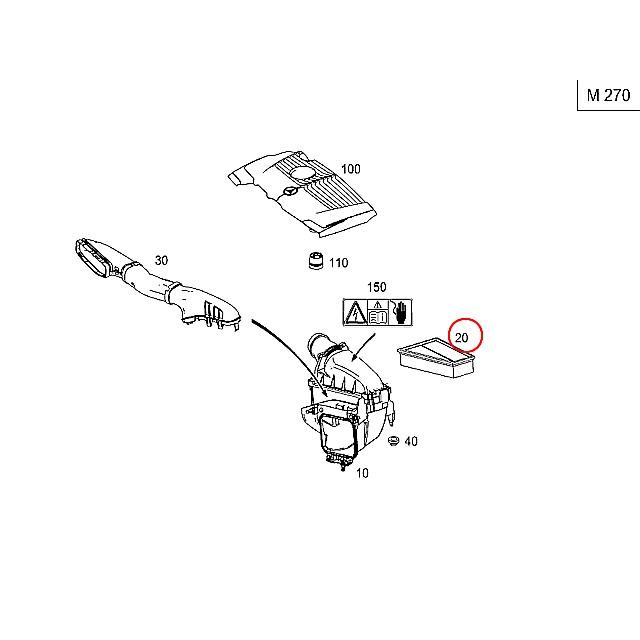 エアフィルター　メルセデスベンツ　W176 W246 W117 X156　M270 直4エンジン｜centpiashop｜02