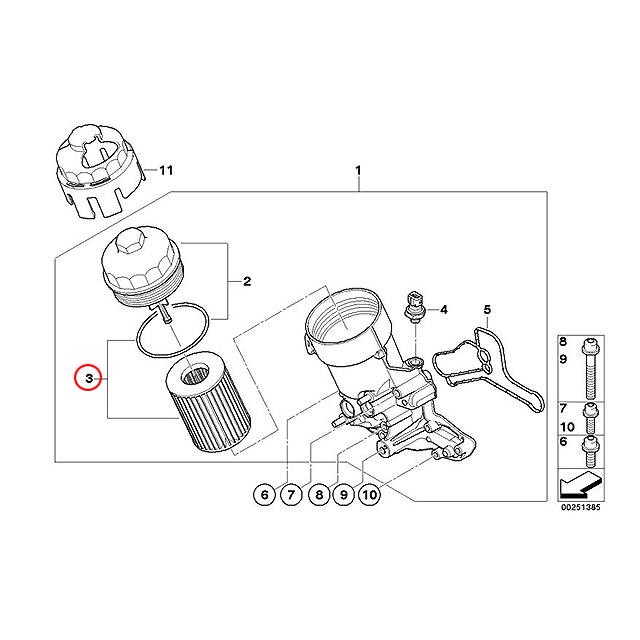 BMW オイルフィルター 3シリーズ E90 E92 M3 VA40 WD40 S65 V8
