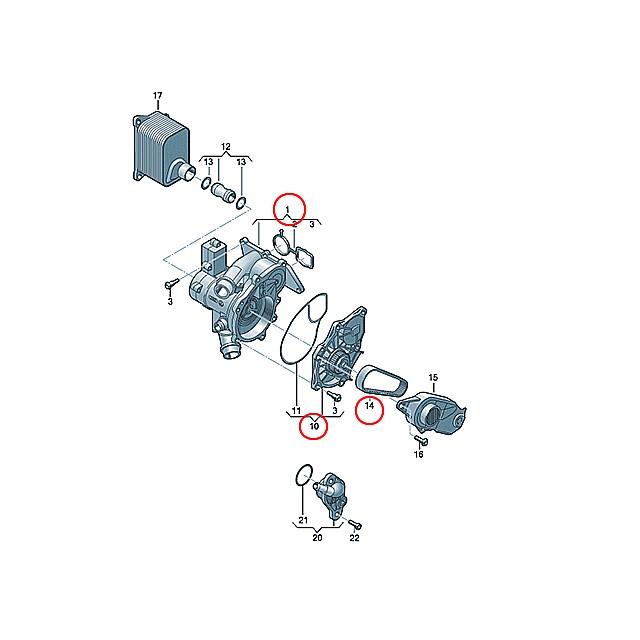 Audi（アウディ） ウォーターポンプ サーモスタット ベルト セット TT