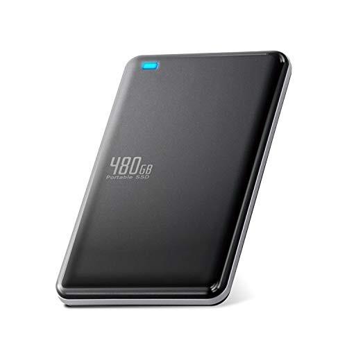 エレコム 外付けSSD ポータブル 480GB USB3.0 USB3.1(Gen1) TLC 小型 軽量 名刺サイズ ブラック ESD-ED0480