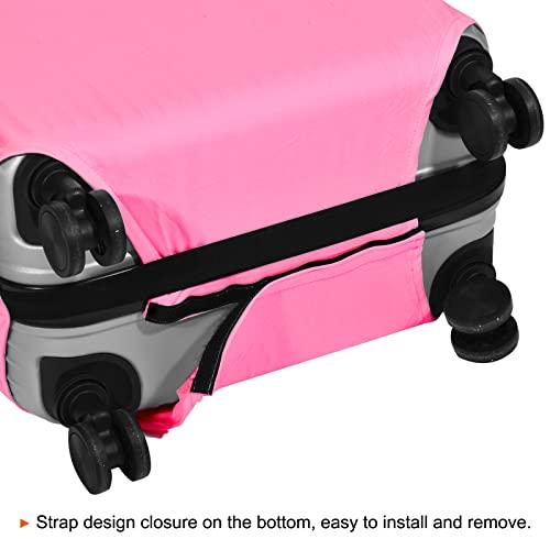 PATIKIL 伸縮性あるシルク ラゲッジカバー 雨除けカバー 荷物保護カバー 洗濯可能 ピンク 70cm車輪付きスーツケース用