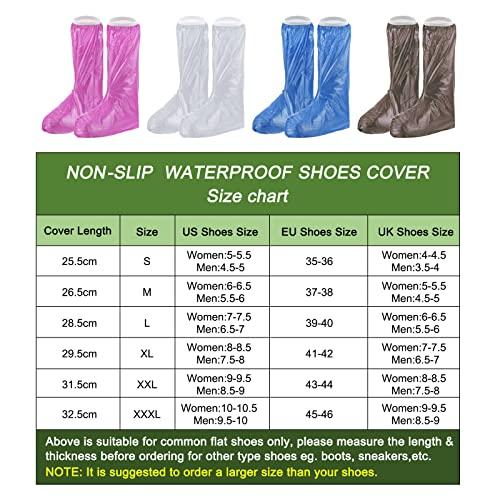 PATIKIL XL 防水レインブーツ靴カバー 1ペア PVC 再利用可能 滑り止めオーバーシューズ 雨よけ スノーブー・・・