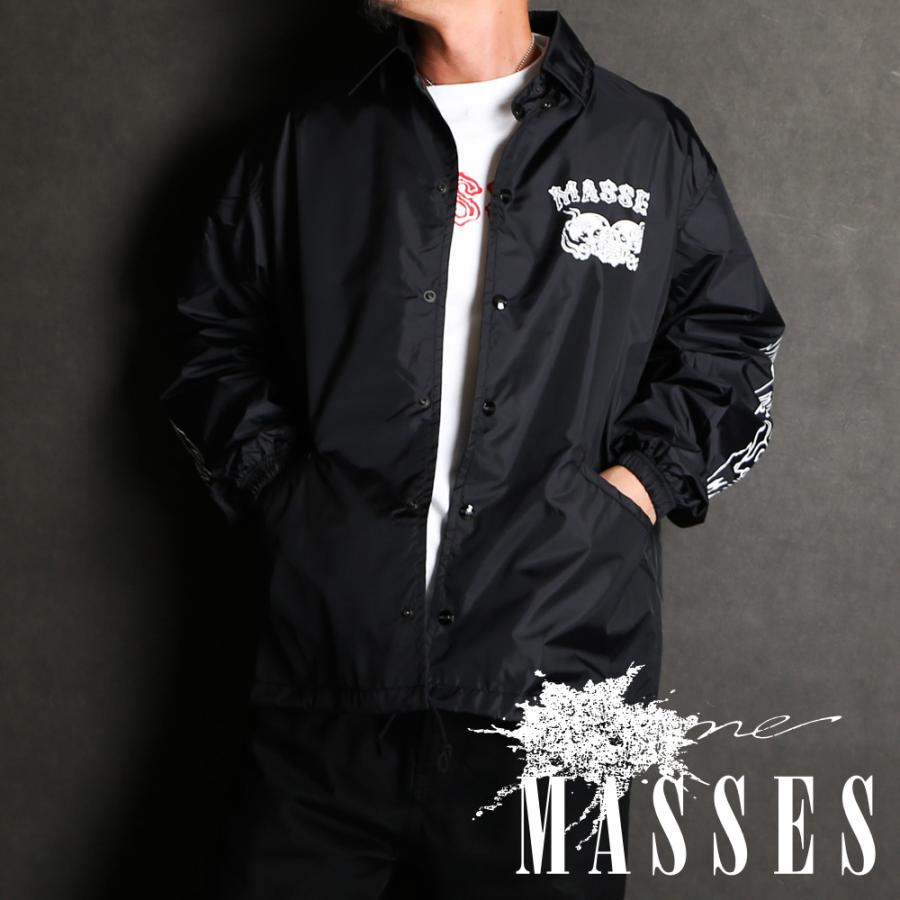 MASSES マシス　コーチジャケット　アウター　黒ブラック　グラフィックスカル MASSES マシスコーチジャケットアウター黒ブラックグラフィック