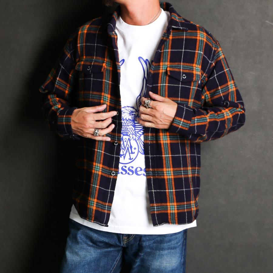 RATS / タグ付/RATS/COTTON FLANNEL/ネルシャツ/XL/コットン/ネイビー/24RS-0807// RATS（ラッツ） 【RATS/ラッツ】COTTON FLANNEL NAVY CHECK SHIRT