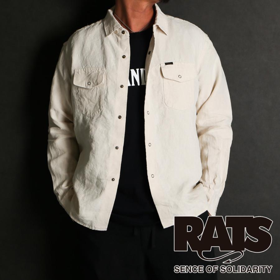 RATS L/S リネンシャツ 未使用 BURGUNDY L ラッツ 日本製 RATS（ラッツ） 【RATS/ラッツ】LINEN SHIRT - BEIGE / リネン シャツ