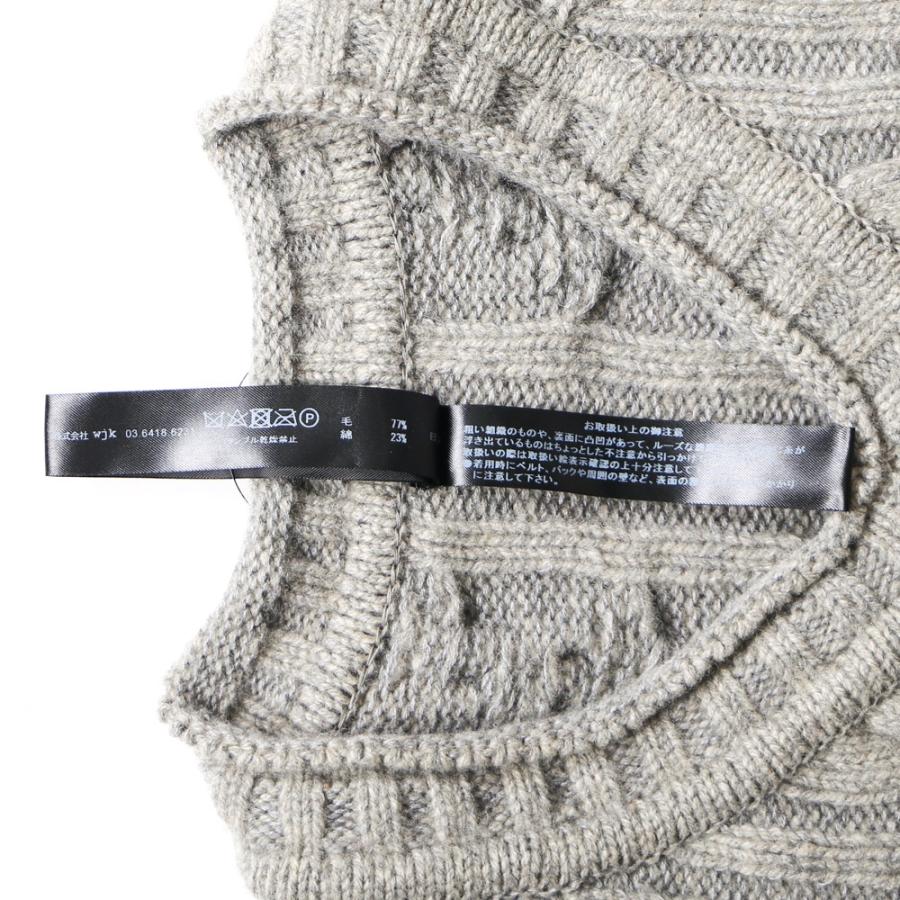 wjk 【wjk/ダブルジェーケー】plating cable knit V/N / Vネック