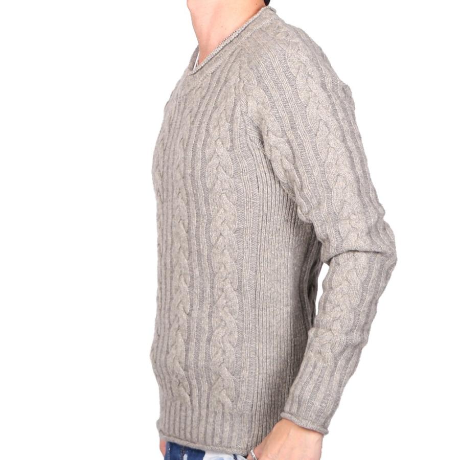 wjk 【wjk/ダブルジェーケー】plating cable knit V/N / Vネック