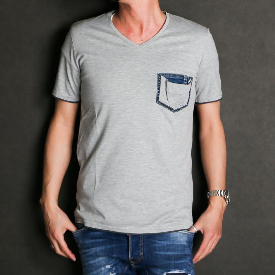 wjk 【wjk/ダブルジェーケー】 denim pocket-T / デニムポケット