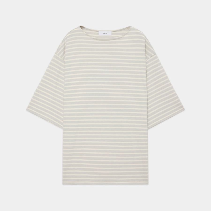 markaオーガニックコットン30/1引き揃え.NEWバスクS/Sシャツサイズ1 marka（マーカ） 【marka/マーカ】NEW BASQUE S/S SHIRT - OFF × IVORY