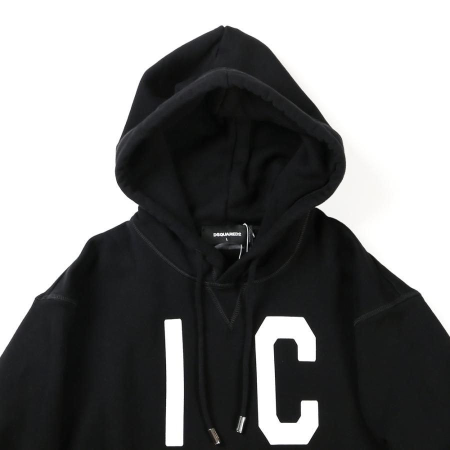 国内正規品 DSQUARED2 ICON パーカー スウェット L 黒 ブラック