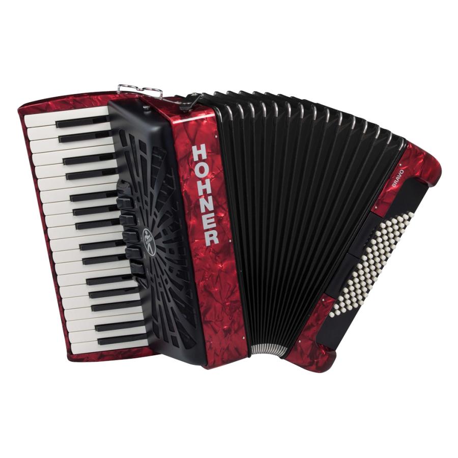 (送料無料) HOHNER ホーナー Bravo III 72 Red(赤) アコーディオン(ピアノキー)