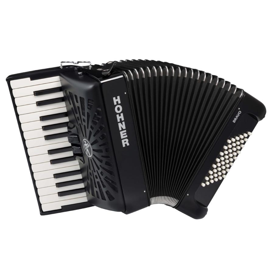 (送料無料) HOHNER ホーナー Bravo II 48 Black(黒) アコーディオン(ピアノキー)