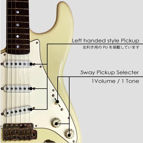 送料無料) So what by 八弦小唄 GROOVEE BOY (左利き用PU搭載) エレキ