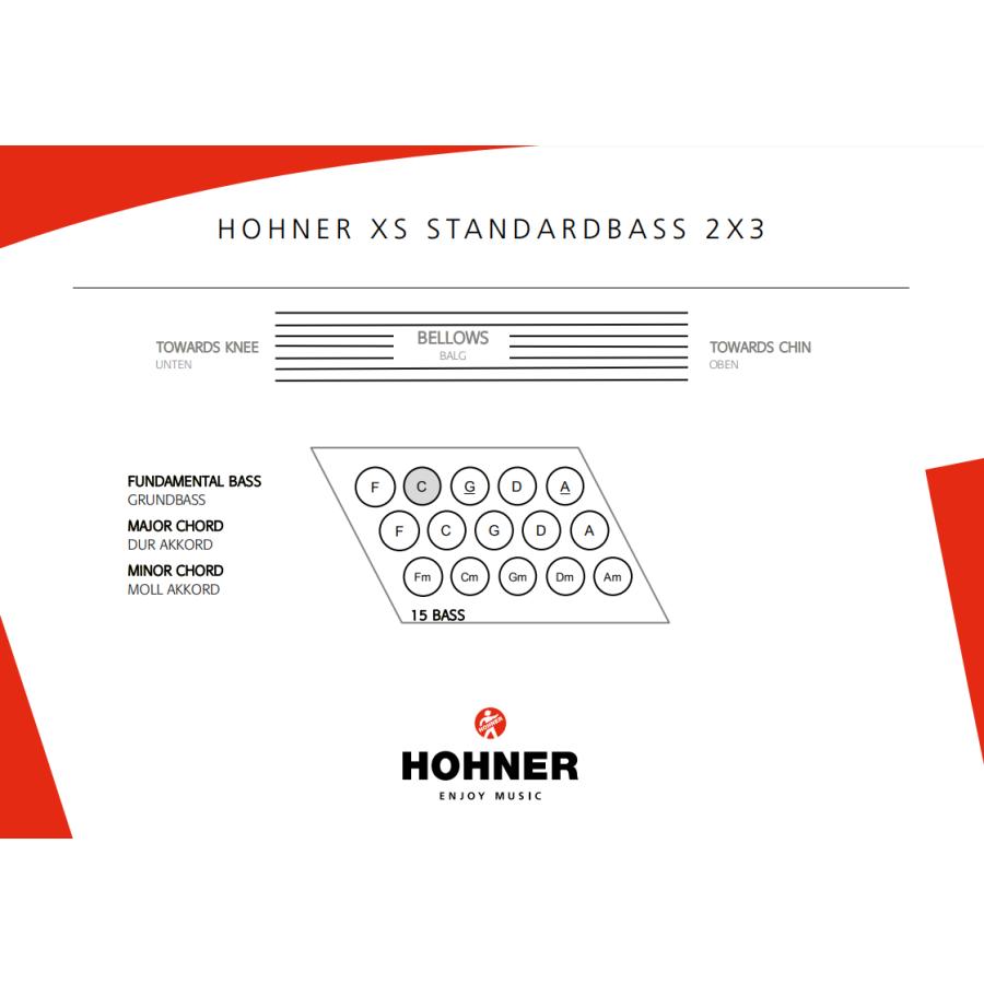 (送料無料)   HOHNER ホーナー HOHNER XS / DARKGREY/WHITE ピアノキー ダークグレー アコーディオン (小型)(軽量)の画像