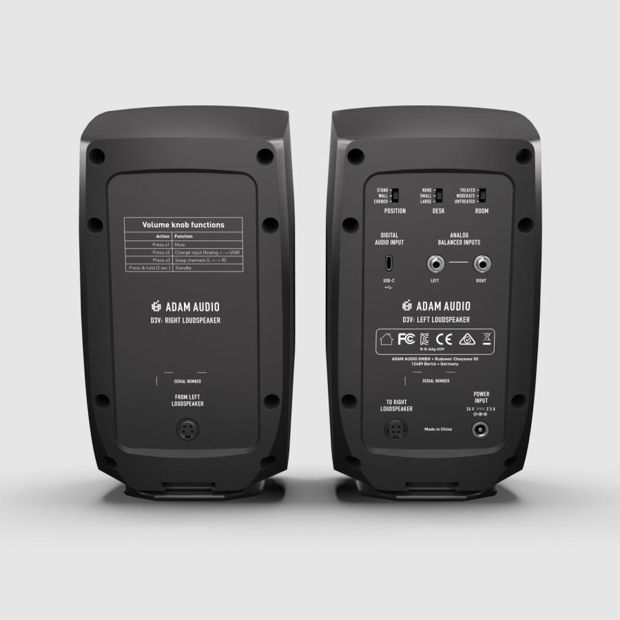 【ADAM AUDIO】D3V　新品で購入して2週間ほど使用　モニタースピーカー 送料無料) ADAM Audio D3V Black (2本/1ペア) モニタースピーカー