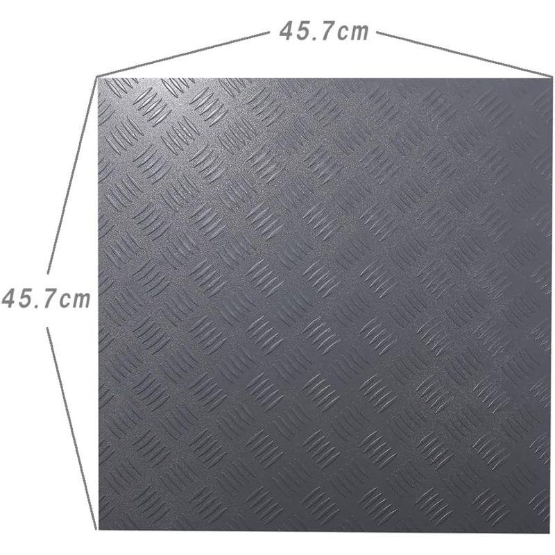 ISL チェッカープレートタイル PVC製縞鋼板 スチールシルバー 24枚セット 45.7×45.7cm 3mm厚 フロアタイル ガレージ チェッカープレートタイル PVC製縞鋼板 スチールシルバー 24枚セット 7×45 7cm 3mm厚 フロアタイル ガレージ