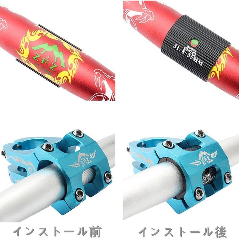 サムコス 自転車 ハンドル シム ステムスペーサー アルミニウム合金 25.4mmから31.8mm に合う 自転車ハンドルバーステムアダプタ フレーム、パーツ X AUTOHAUX ハンドルバーエンドプラグキャップグリップ 自転車バーエンドプラグ マウンテンロードバイク アルミニウム合金 ブルー ペ