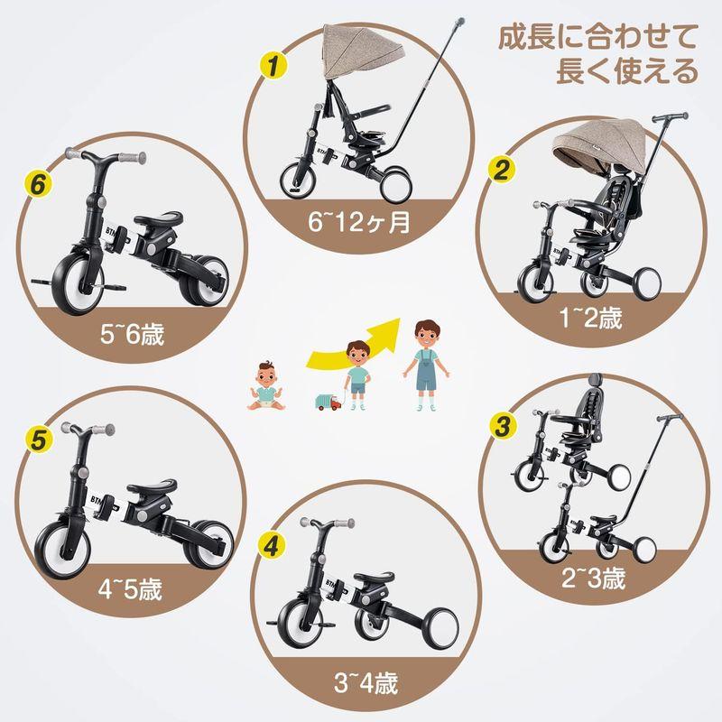 BTM 子供用三輪車 折りたたみ 三輪車 カバー ベビーカー 手押し棒付き 7in1 バイク 安全ベルト 三輪車のりもの 1歳 2歳 3歳 子供用三輪車 折りたたみ 三輪車 カバー ベビーカー 手押し棒付き 7in1 バイク 安全ベルト 三輪車のりもの 1歳 2歳 3歳 車にもらくらくと積み込めます