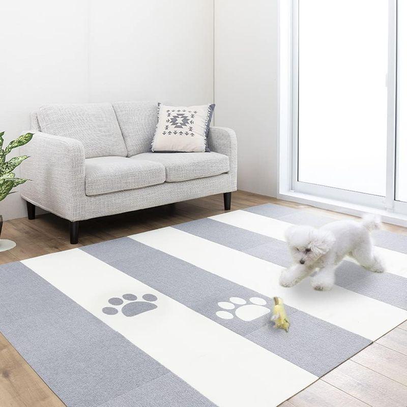 RAITOS ペットマット 足型入り タイルマット 50枚 30x30cm 4mm 床に吸着 ズレない 犬用 滑り防止 カーペット 撥水加工 ペットマット 足型入り タイルマット 50枚 30x30cm 4mm 床に吸着 ズレない 犬用 滑り防止 カーペット 撥水加工