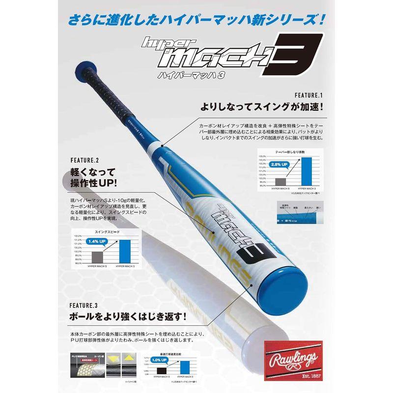 ローリングス(Rawlings) 野球 軟式 軟式バット 少年軟式用 ジュニア HYPERMACH 3(ジュニア ハイパーマッハ 3) ミド ジュニア Rawlings 野球 軟式 軟式バット 少年軟式用 HYPERMACH ハイパーマッハ ミド