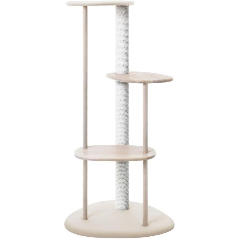 カリモク家具 KARIMOKU CAT TREE キャットタワー 木製 日本製 猫タワー 撥水加工生地 綿縄爪研ぎ 高さ124cm 運動不足 キャットタワー 木製 猫の木 猫登山 猫の活動ツリー 無垢材 猫のジャンプ プラットフォーム 猫登山タワー猫の活動木 猫の遊び地域 高1.5メートル