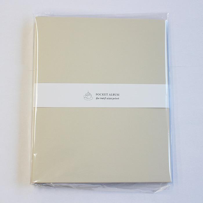 ハーフサイズ プリント アルバム 表紙 ホワイト ポケット透明 クリア