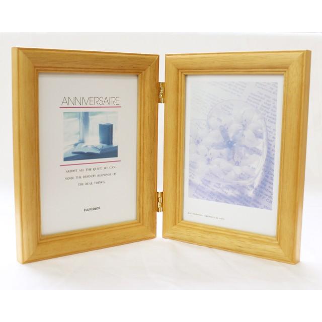 写真立て フジカラー フォトスタンド 510TK モク ２Ｌサイズ２面用 木製 縦型写真 宅配便発送 | FUJIFILM