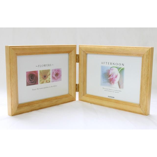 写真立て フジカラー フォトスタンド 512TK モク ２Ｌサイズ２面用 木製 横型写真 宅配便発送 | FUJIFILM