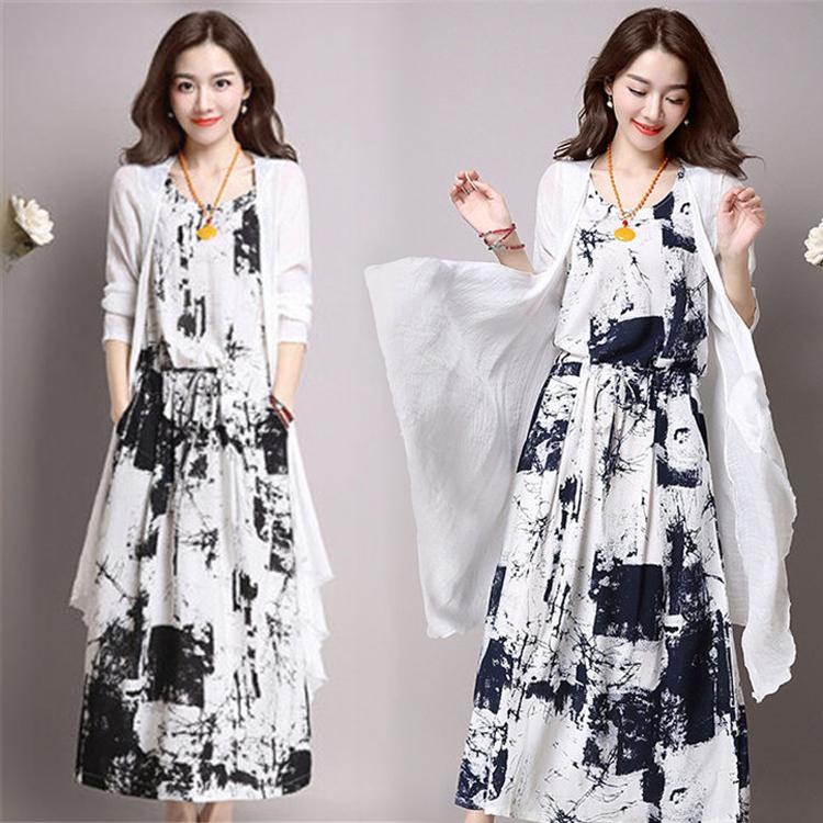 ワンピース レディース セットアップリンネル 秋 2点セット マキシワンピース 羽織 ロング 墨絵 綺麗 30代40代50代 リゾート 上品 M 5xl Csop039 Centurion 通販 Yahoo ショッピング