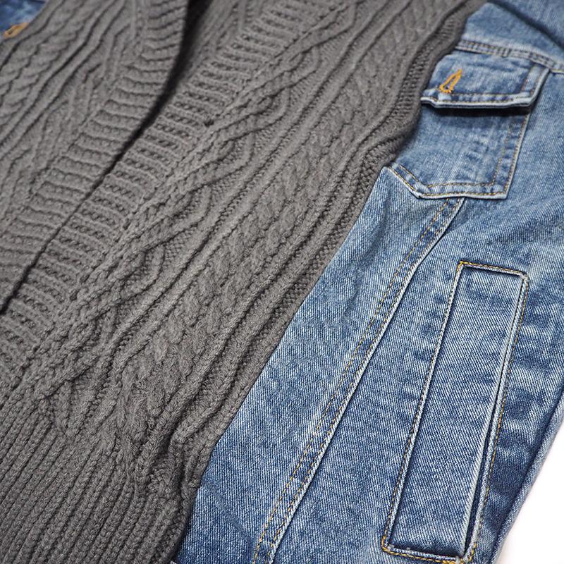 BAGARCH (バガーチ) KNIT COMBI DENIM JKT / ニットコンビデニム BAGARCH (バガーチ) KNIT COMBI DENIM JKT / ニットコンビデニム