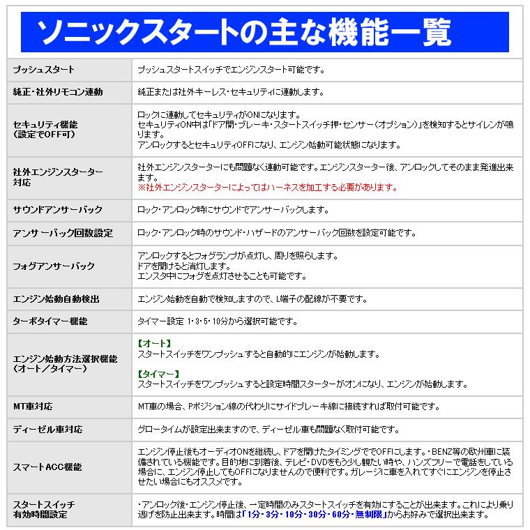 【1〜8型対応】200系ハイエース専用 ソニックスタート5 スマホ対応セット Ver1.41 |  | 04
