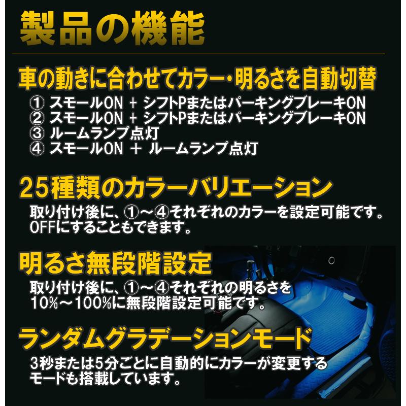 ダイハツ用フルカラーLEDフットランプキット【イルミスター】 Ver2.2 LED 2本セット |  | 01