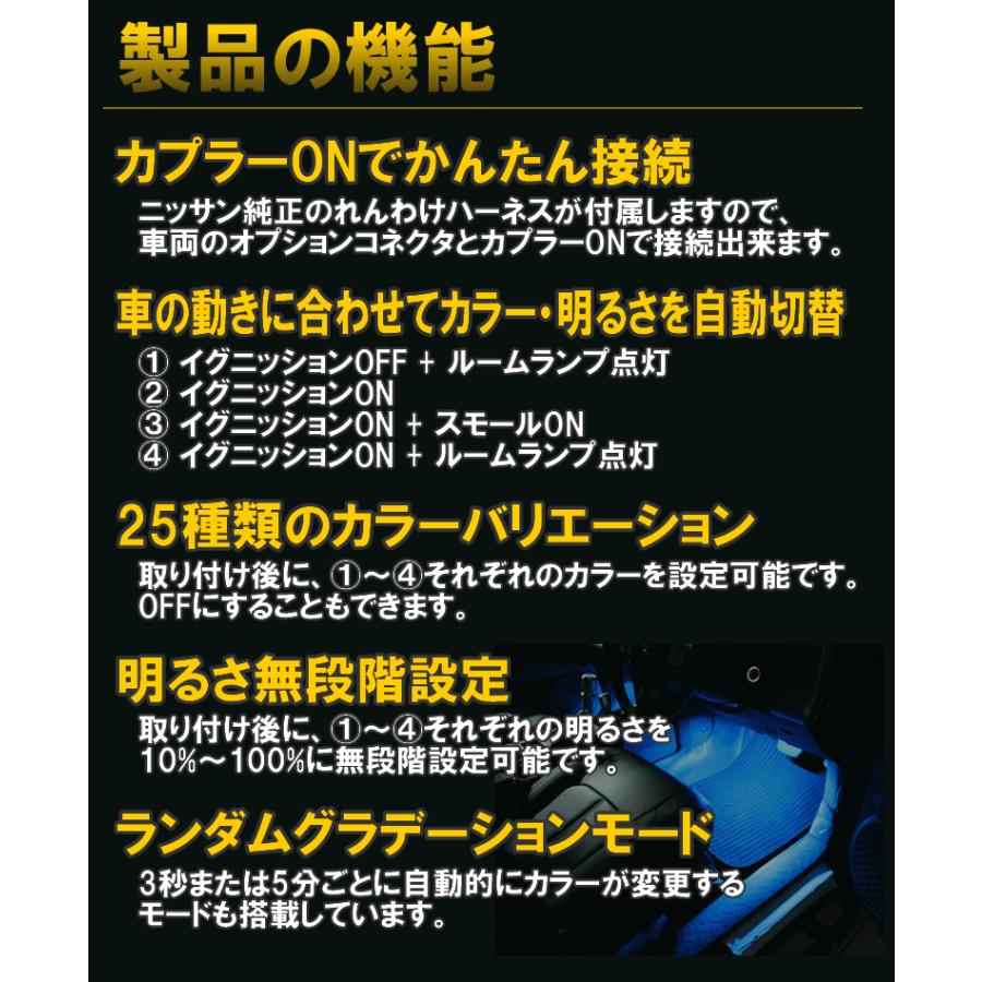 ニッサン用フルカラーLEDフットランプキット【イルミスター】 電源