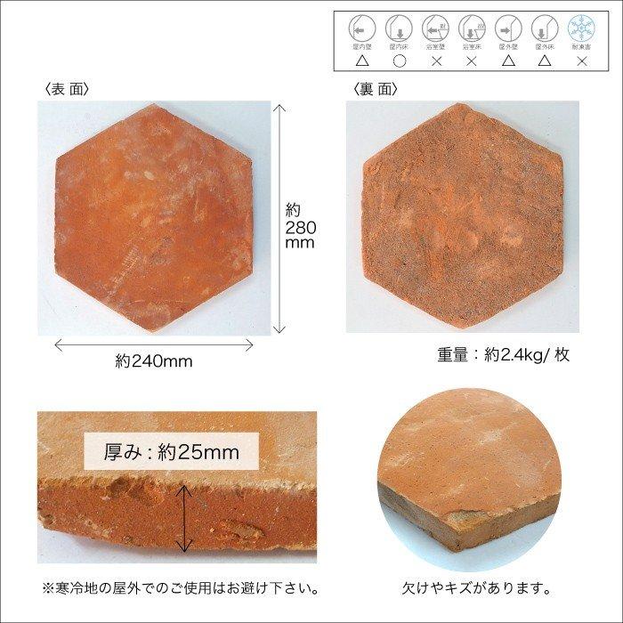 テラコッタ タイル 屋外 玄関タイル 床タイル 庭(グラナダ ヘキサゴン