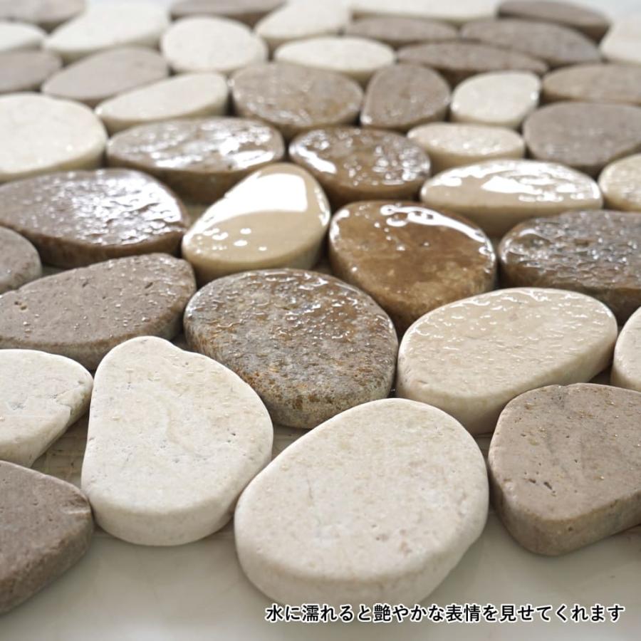 【t.mari】天然大理石　特注天板　5面磨き　2枚セット　送料無料 天然石 大理石 300角 ストーンペブル 石畳 石材 乱張り ストーン